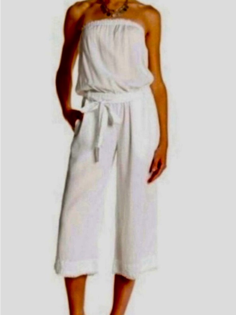Cloth & Stone Strapless Fringed Romper medium